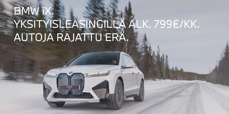 BMW iX nyt yksityisleasingillä alk. 799€/kk